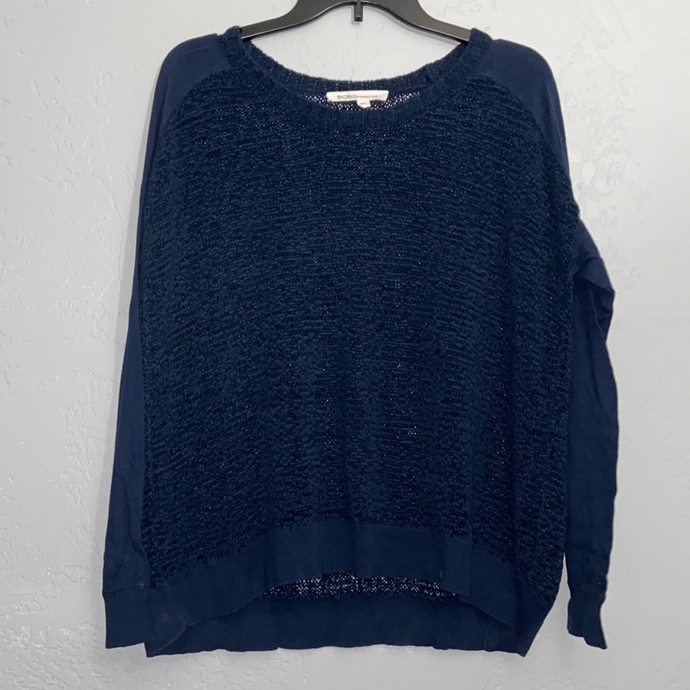 BCBGeneration Hi Lo Hem Light Open Knit Sweater Blue Size M/L